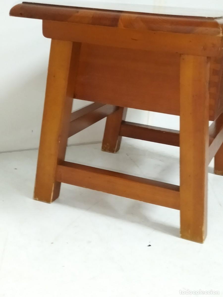 Antig&uuml;edades: Mesa de Centro R&uacute;stica - Mesa Tocinera con Caj&oacute;n - Madera de Pino - Foto 10