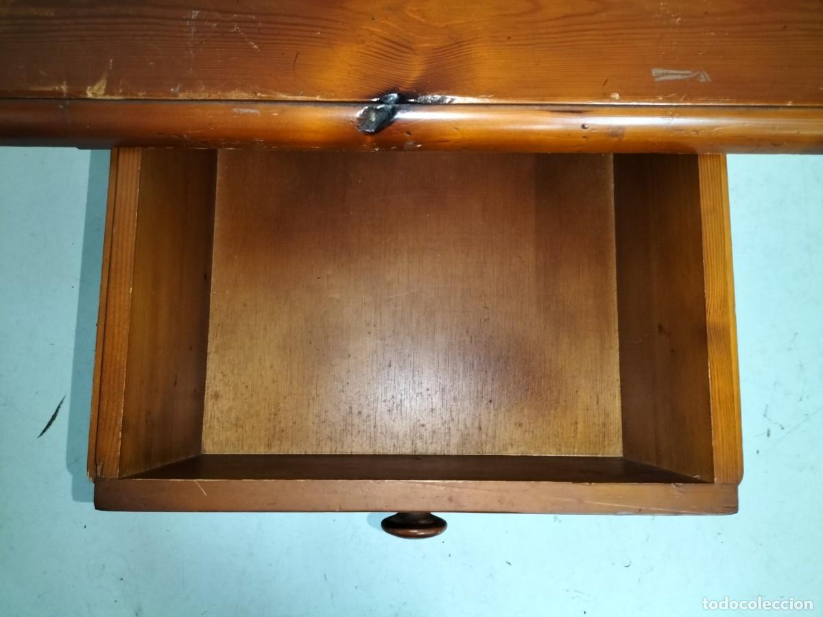Antig&uuml;edades: Mesa de Centro R&uacute;stica - Mesa Tocinera con Caj&oacute;n - Madera de Pino - Foto 13
