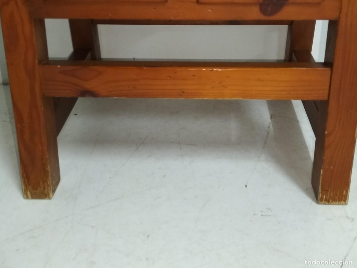 Antig&uuml;edades: Mesa de Centro R&uacute;stica - Mesa Tocinera con Caj&oacute;n - Madera de Pino - Foto 14