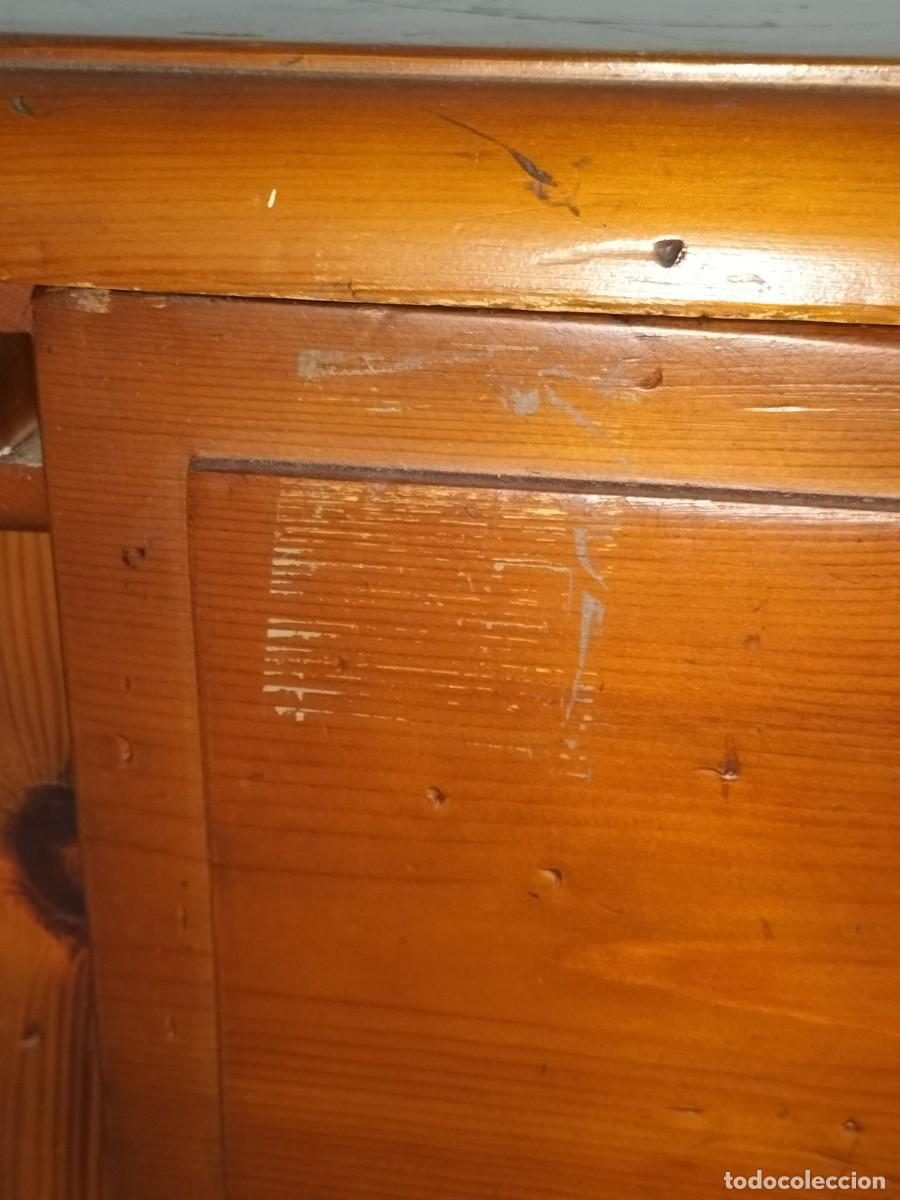 Antig&uuml;edades: Mesa de Centro R&uacute;stica - Mesa Tocinera con Caj&oacute;n - Madera de Pino - Foto 21
