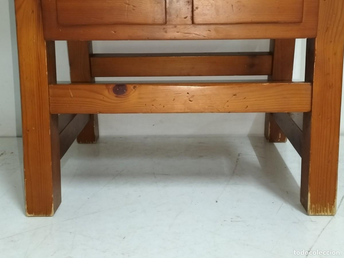 Antig&uuml;edades: Mesa de Centro R&uacute;stica - Mesa Tocinera con Caj&oacute;n - Madera de Pino - Foto 22