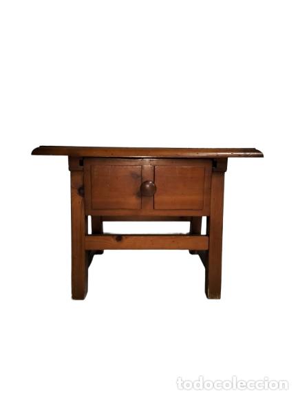 Antig&uuml;edades: Mesa de Centro R&uacute;stica - Mesa Tocinera con Caj&oacute;n - Madera de Pino - Foto 1