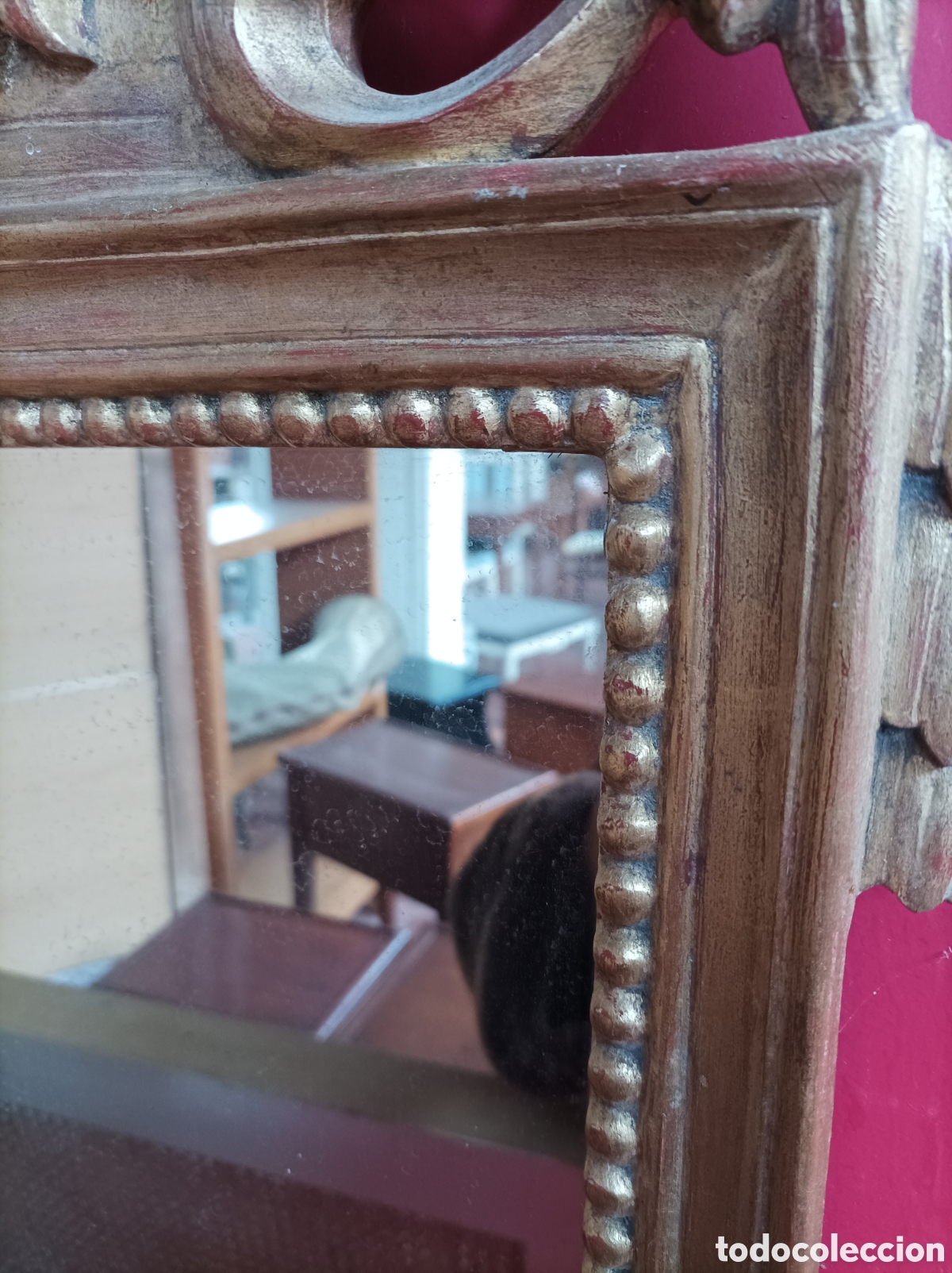 Antig&uuml;edades: Espejito franc&eacute;s en madera maciza - Foto 13