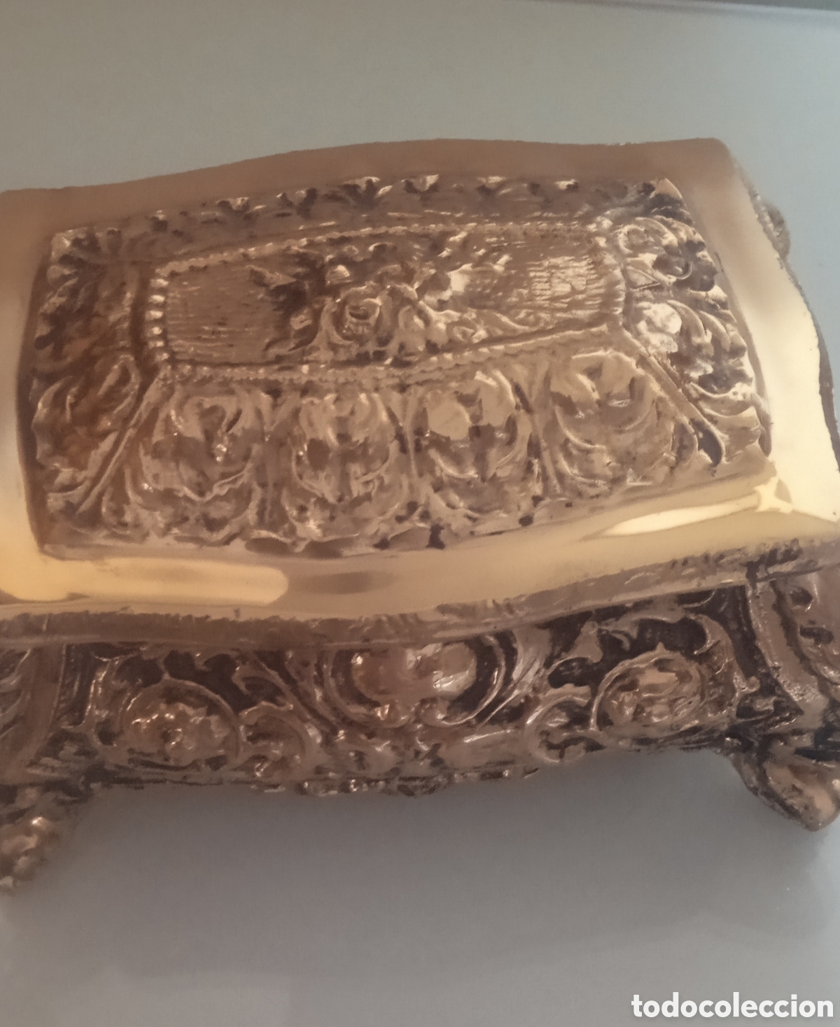 Antig&uuml;edades: Caja, joyero de bronce - Foto 2