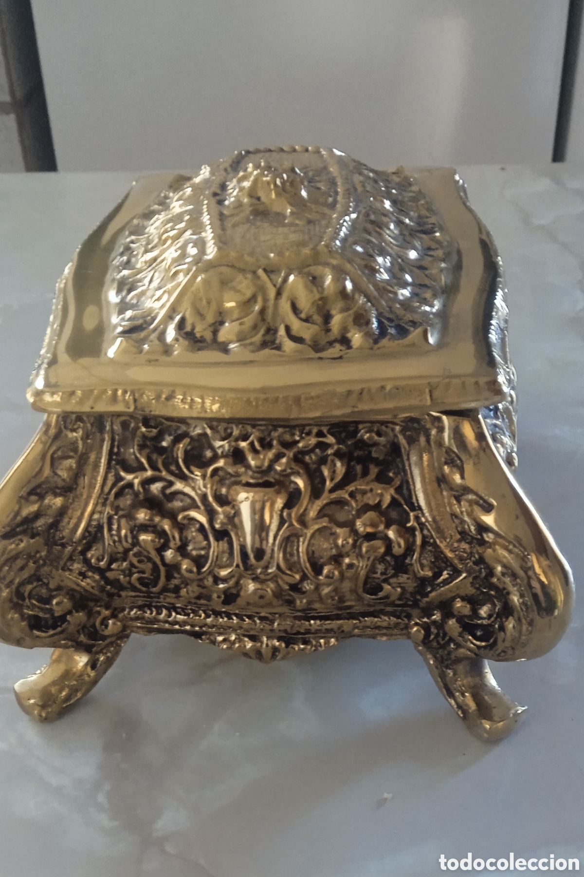 Antig&uuml;edades: Caja, joyero de bronce - Foto 4
