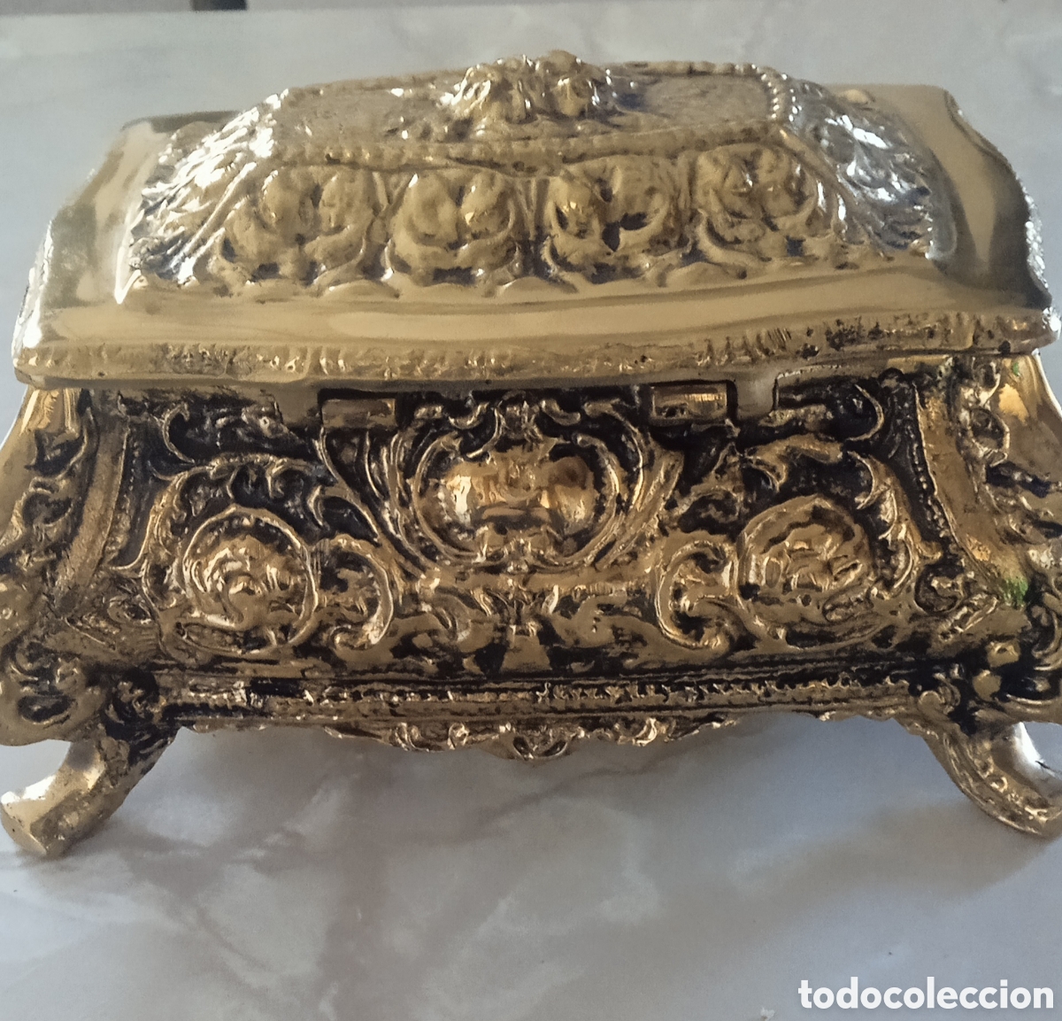Antig&uuml;edades: Caja, joyero de bronce - Foto 6