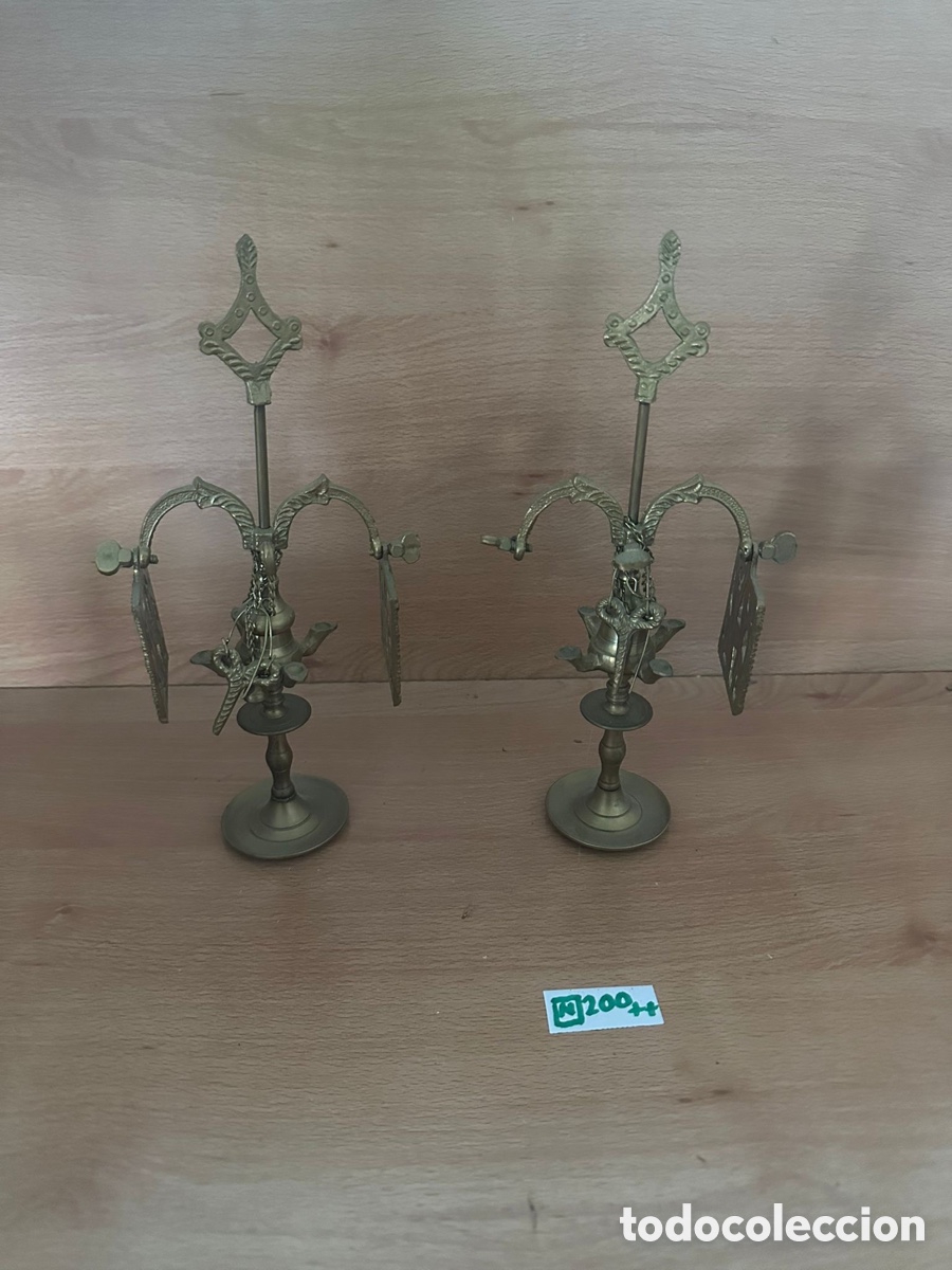 Antig&uuml;edades: L&aacute;mparas de aceite antiguas lat&oacute;n - Foto 1