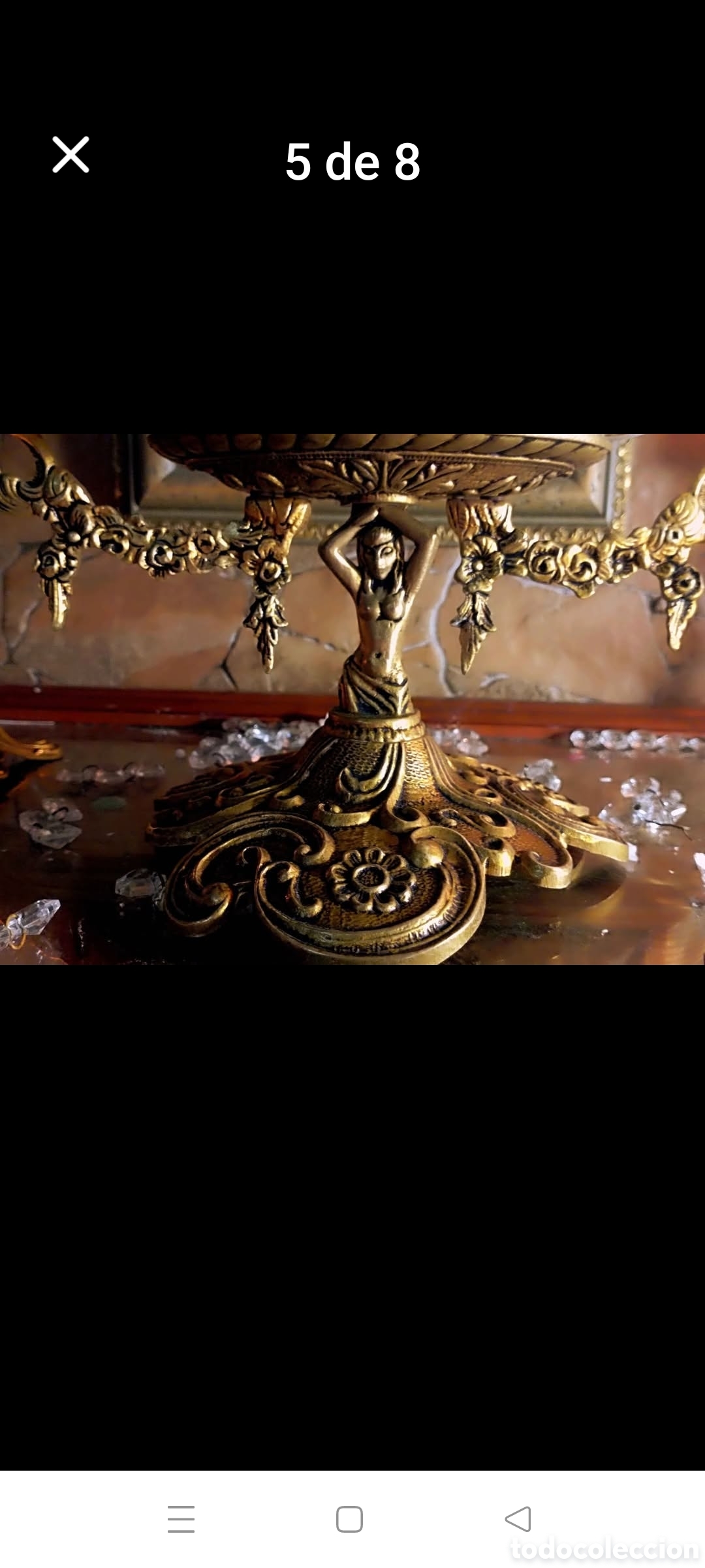 Antig&uuml;edades: Centro porcelana bronce - Foto 5