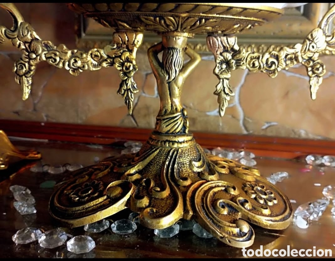 Antig&uuml;edades: Centro porcelana bronce - Foto 4
