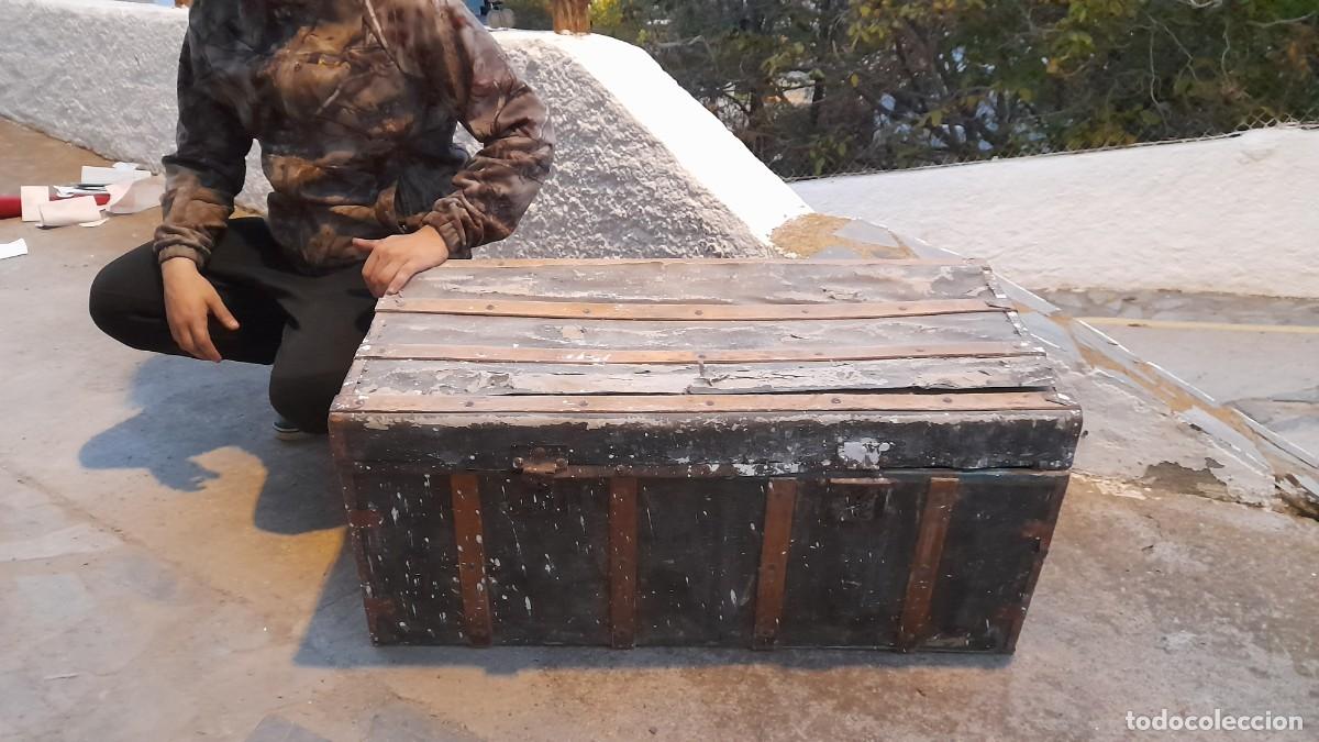 Antig&uuml;edades: Baul antiguo de madera para restaurar - Foto 5