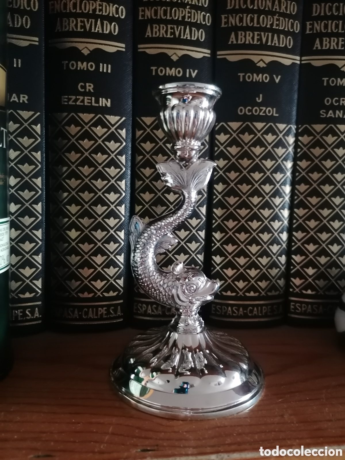 Antig&uuml;edades: CANDELERO DELFIN PLATA PEDRO DUR&Aacute;N - Foto 5