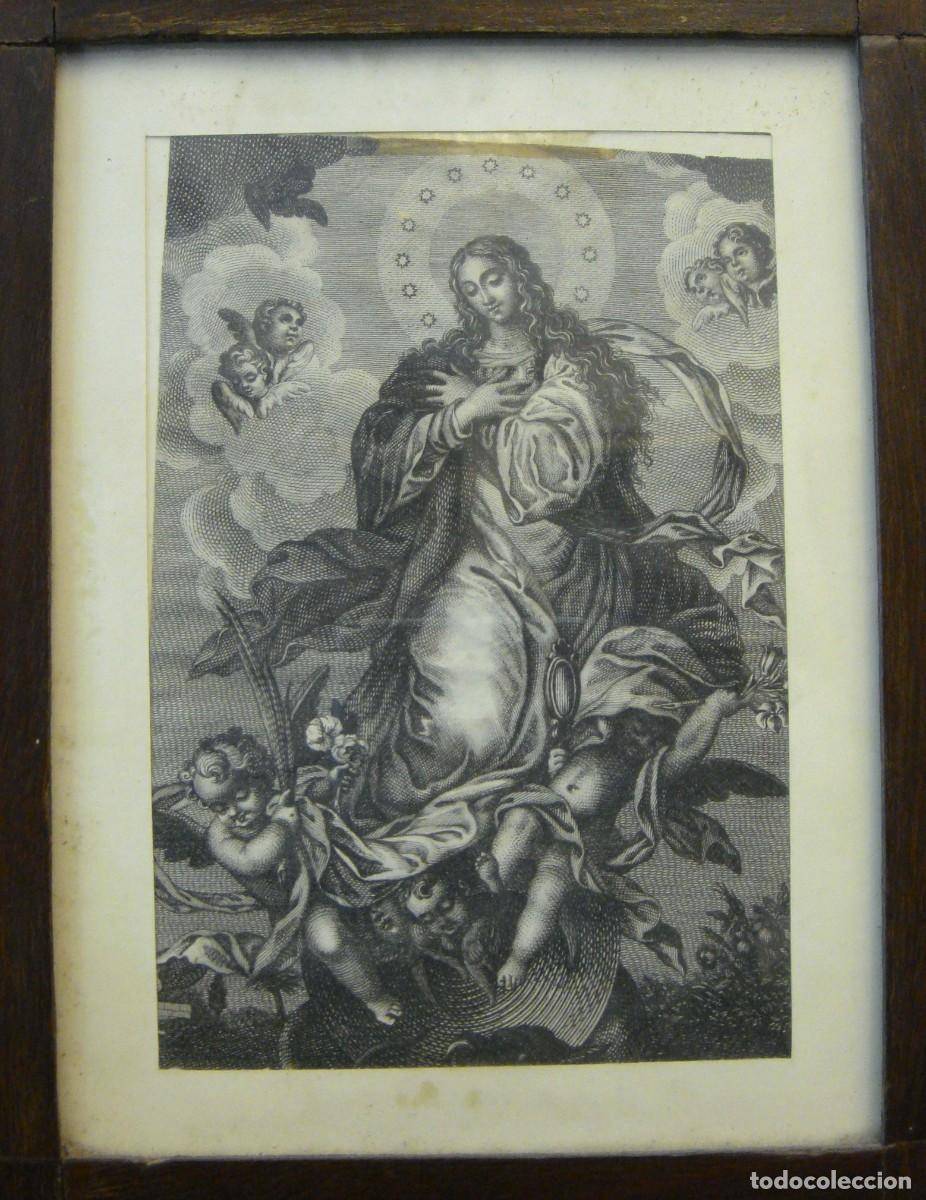 Antig&uuml;edades: Grabado devocional &ldquo;Inmaculada Concepci&oacute;n&rdquo;, (ca. 1800&ndash;1830) - Foto 4