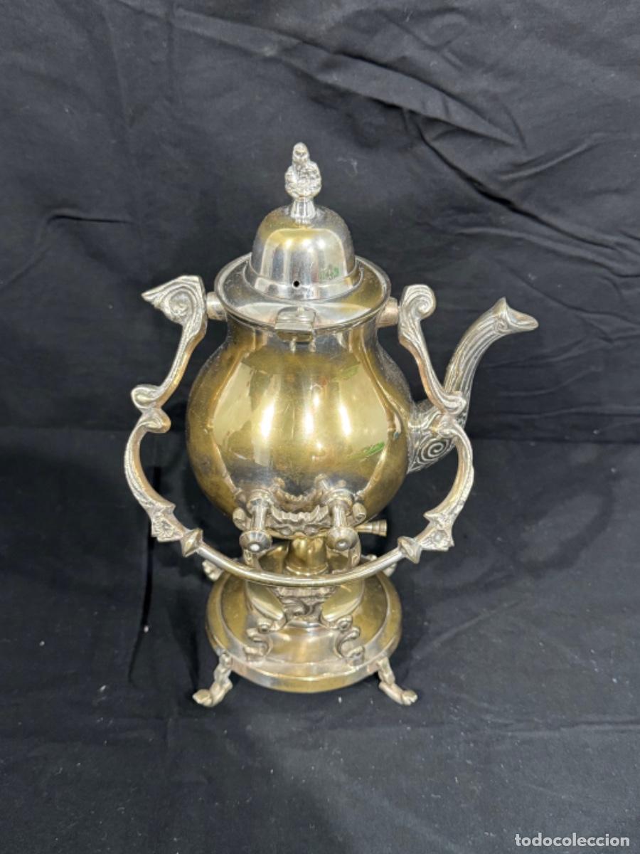 Antig&uuml;edades: TETERA PLATEADA CON BASE CALENTADOR HORNILLO - Foto 2