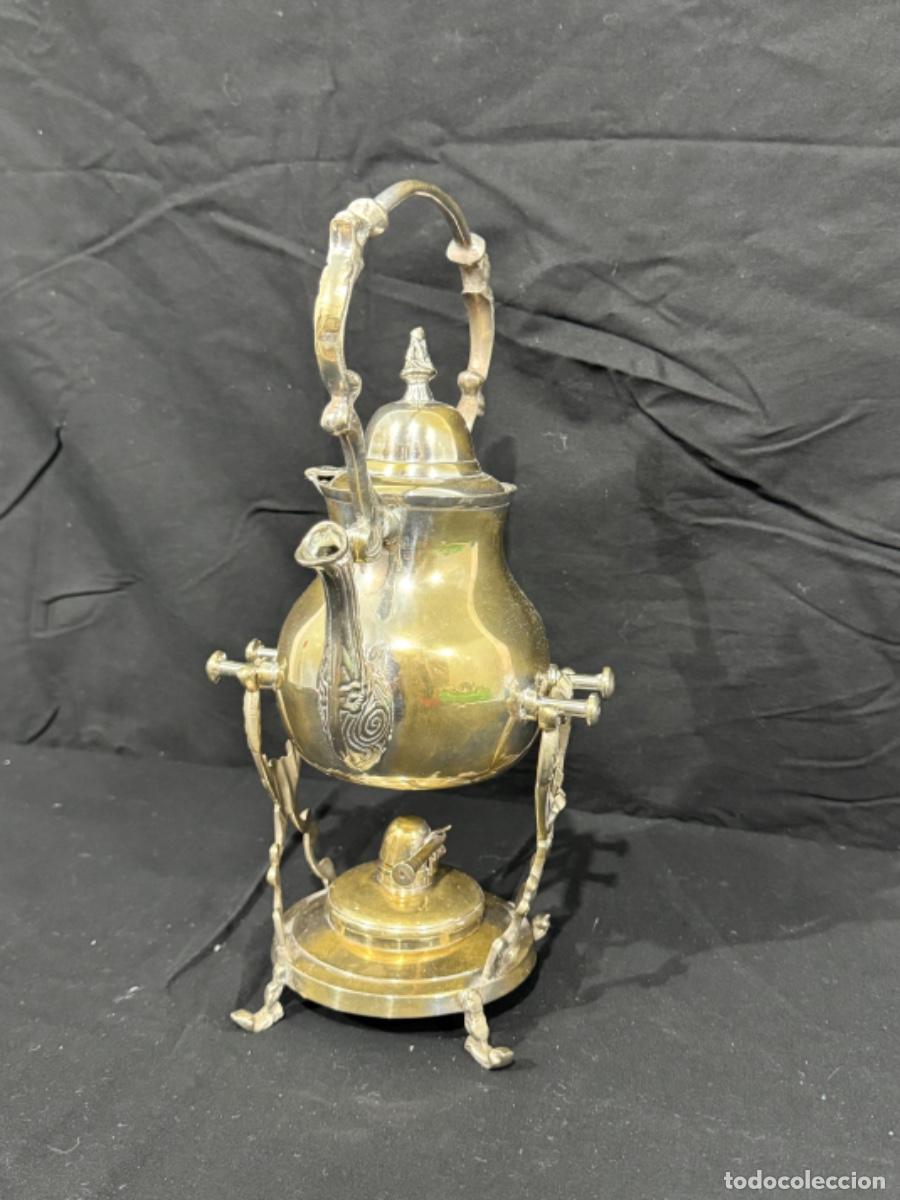 Antig&uuml;edades: TETERA PLATEADA CON BASE CALENTADOR HORNILLO - Foto 3