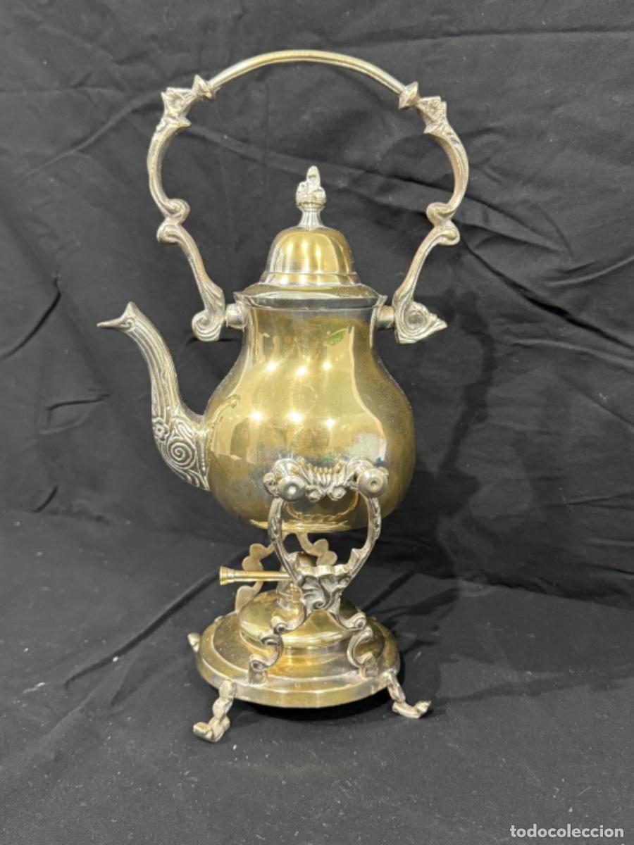 Antig&uuml;edades: TETERA PLATEADA CON BASE CALENTADOR HORNILLO - Foto 4