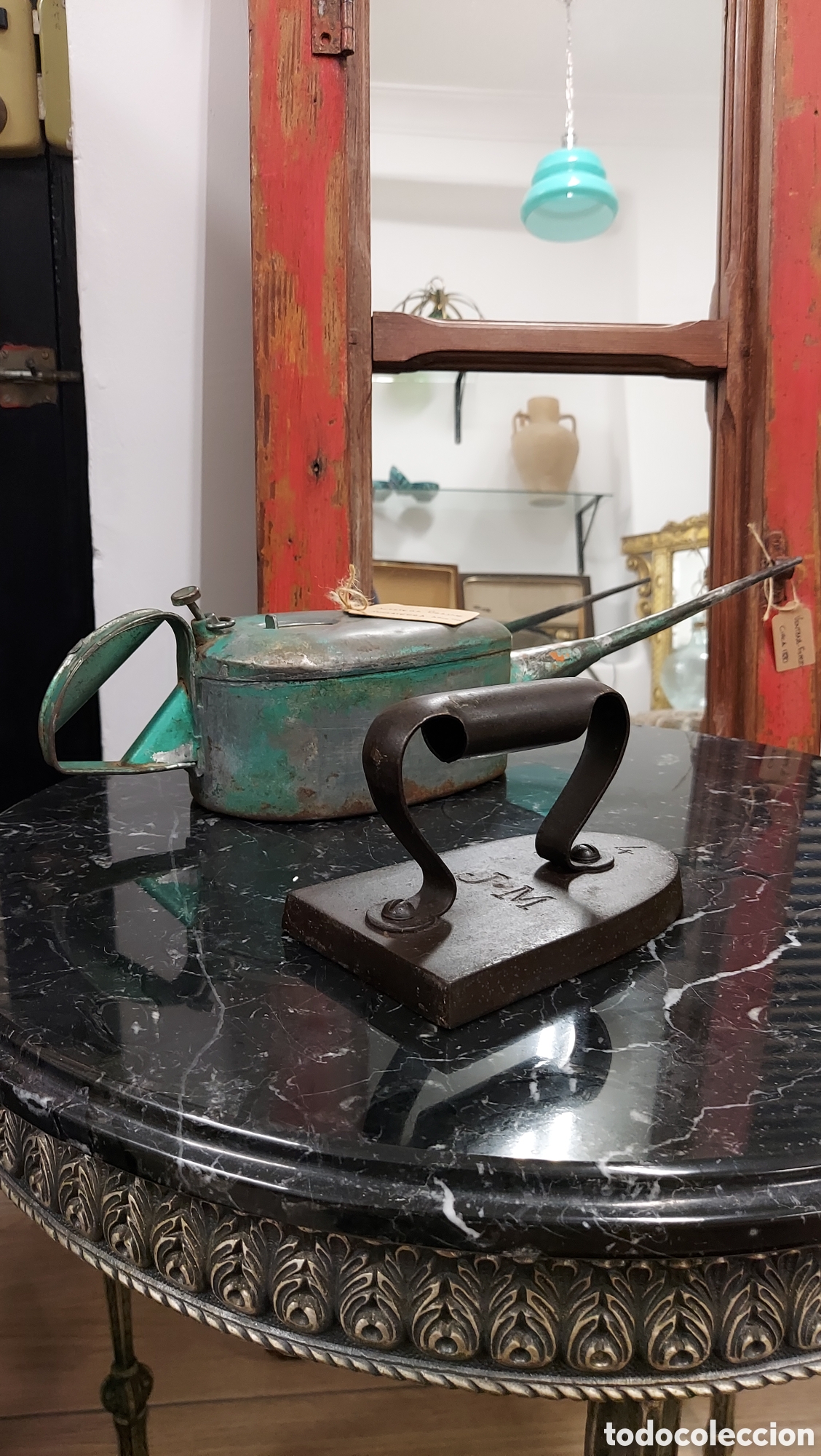 Antig&uuml;edades: Plancha de hierro fundido S.XIX - Foto 2