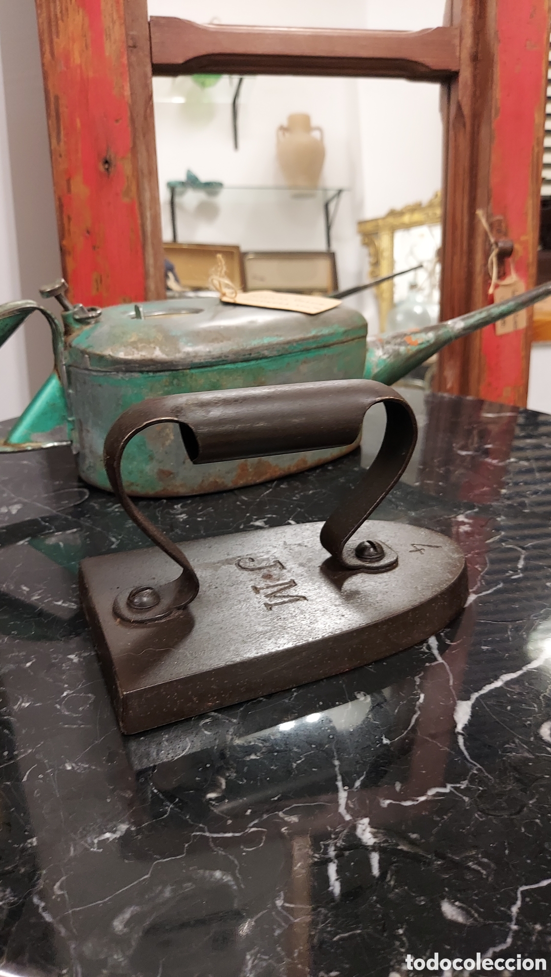 Antig&uuml;edades: Plancha de hierro fundido S.XIX - Foto 6