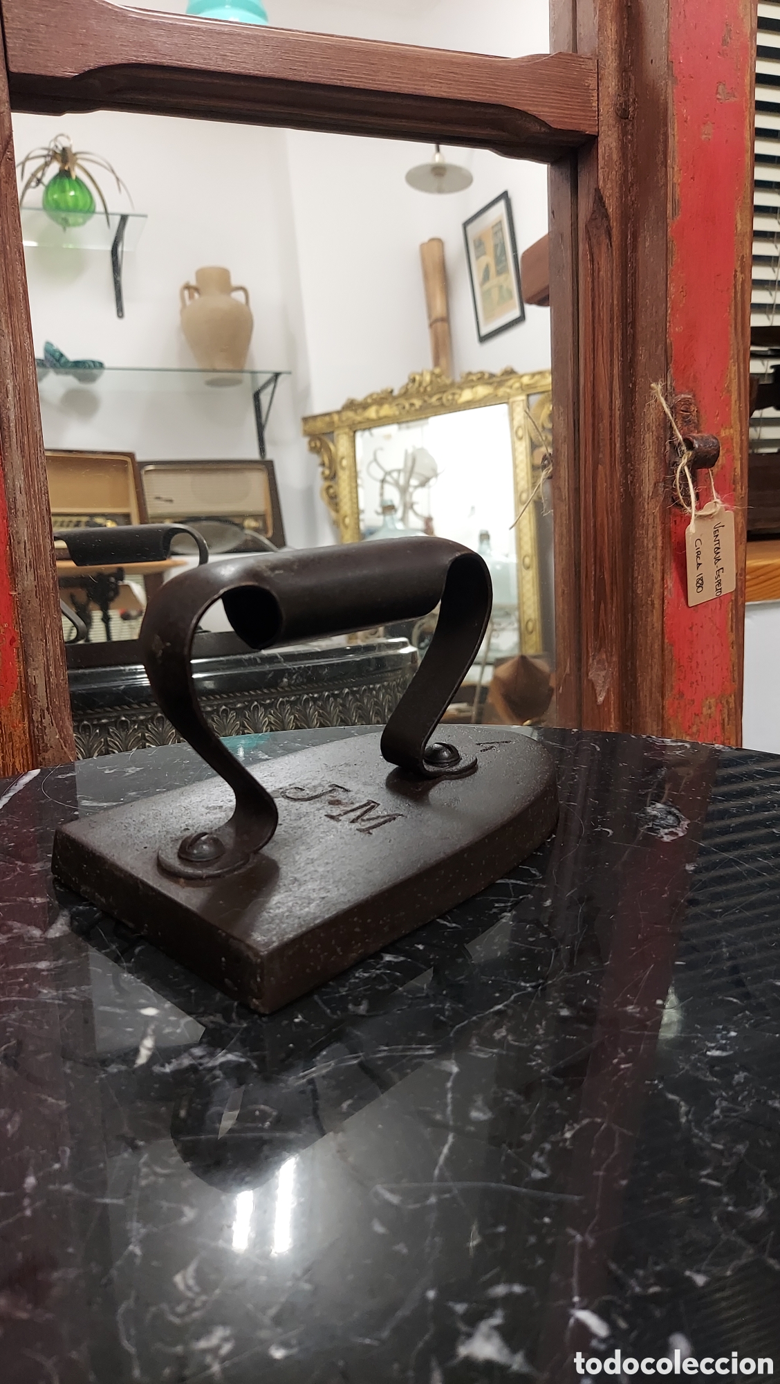 Antig&uuml;edades: Plancha de hierro fundido S.XIX - Foto 1