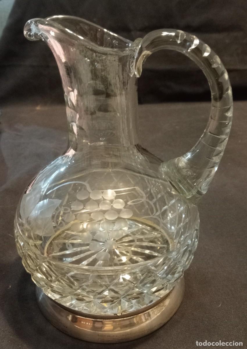 Antig&uuml;edades: JARRA DE CRISTAL TALLADO CON LA BASE DE PLATA - Foto 1