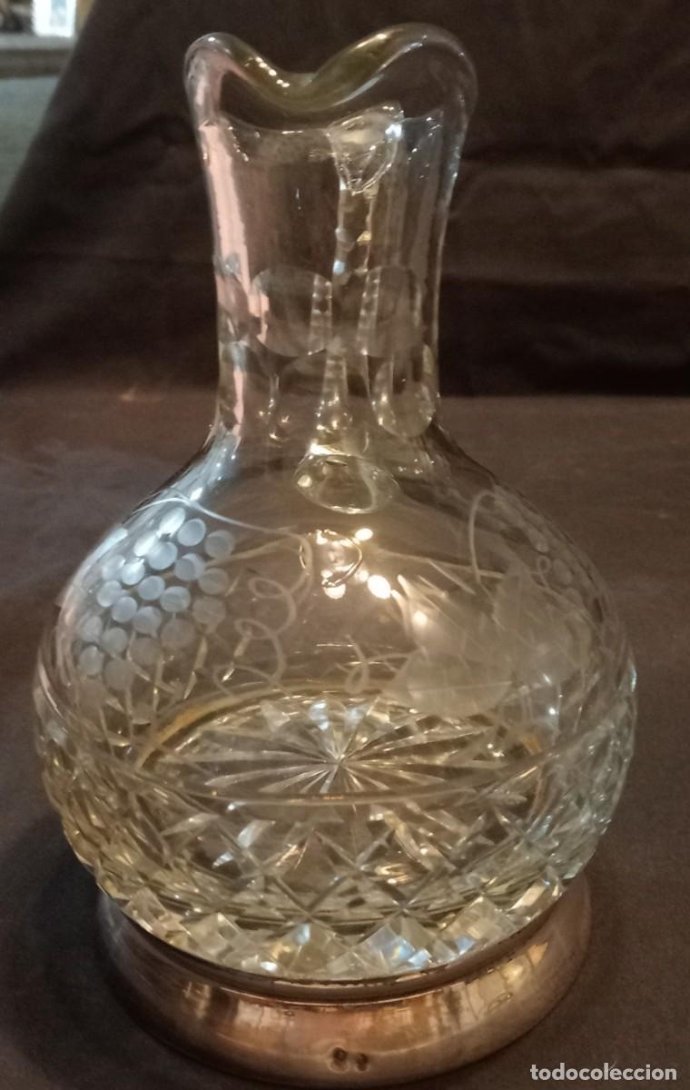 Antig&uuml;edades: JARRA DE CRISTAL TALLADO CON LA BASE DE PLATA - Foto 4