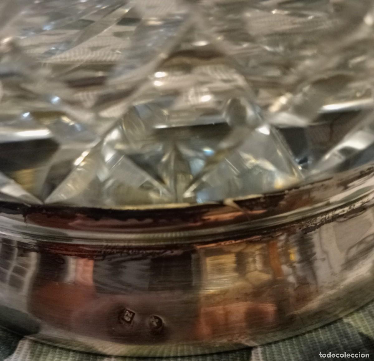Antig&uuml;edades: JARRA DE CRISTAL TALLADO CON LA BASE DE PLATA - Foto 5
