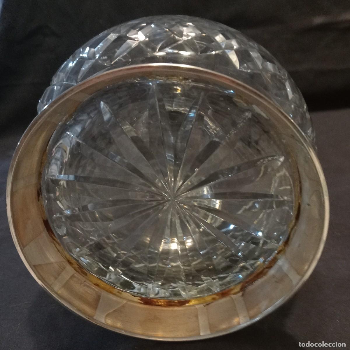 Antig&uuml;edades: JARRA DE CRISTAL TALLADO CON LA BASE DE PLATA - Foto 6