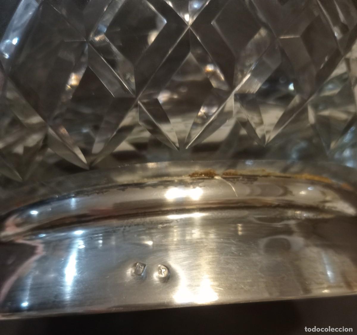 Antig&uuml;edades: JARRA DE CRISTAL TALLADO CON LA BASE DE PLATA - Foto 7
