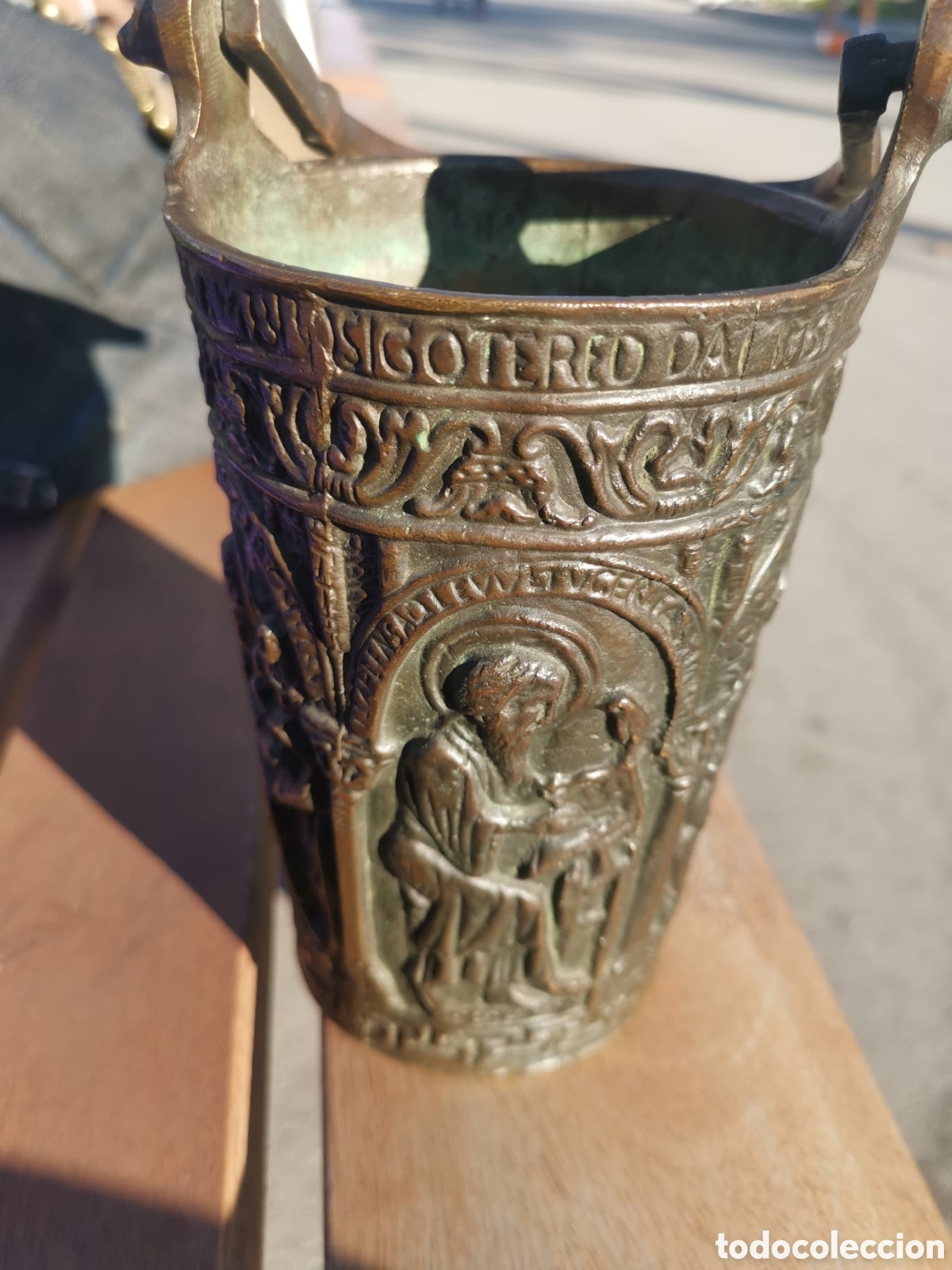Antig&uuml;edades: Situla cubo agua bendita 1800 - Foto 3