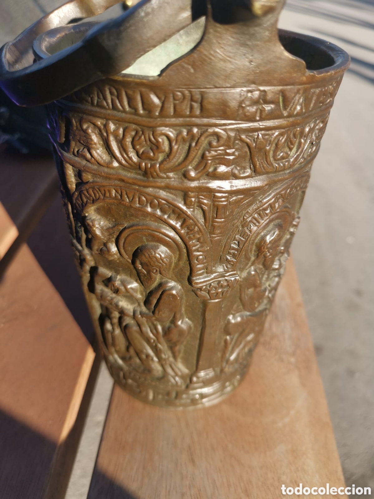 Antig&uuml;edades: Situla cubo agua bendita 1800 - Foto 4
