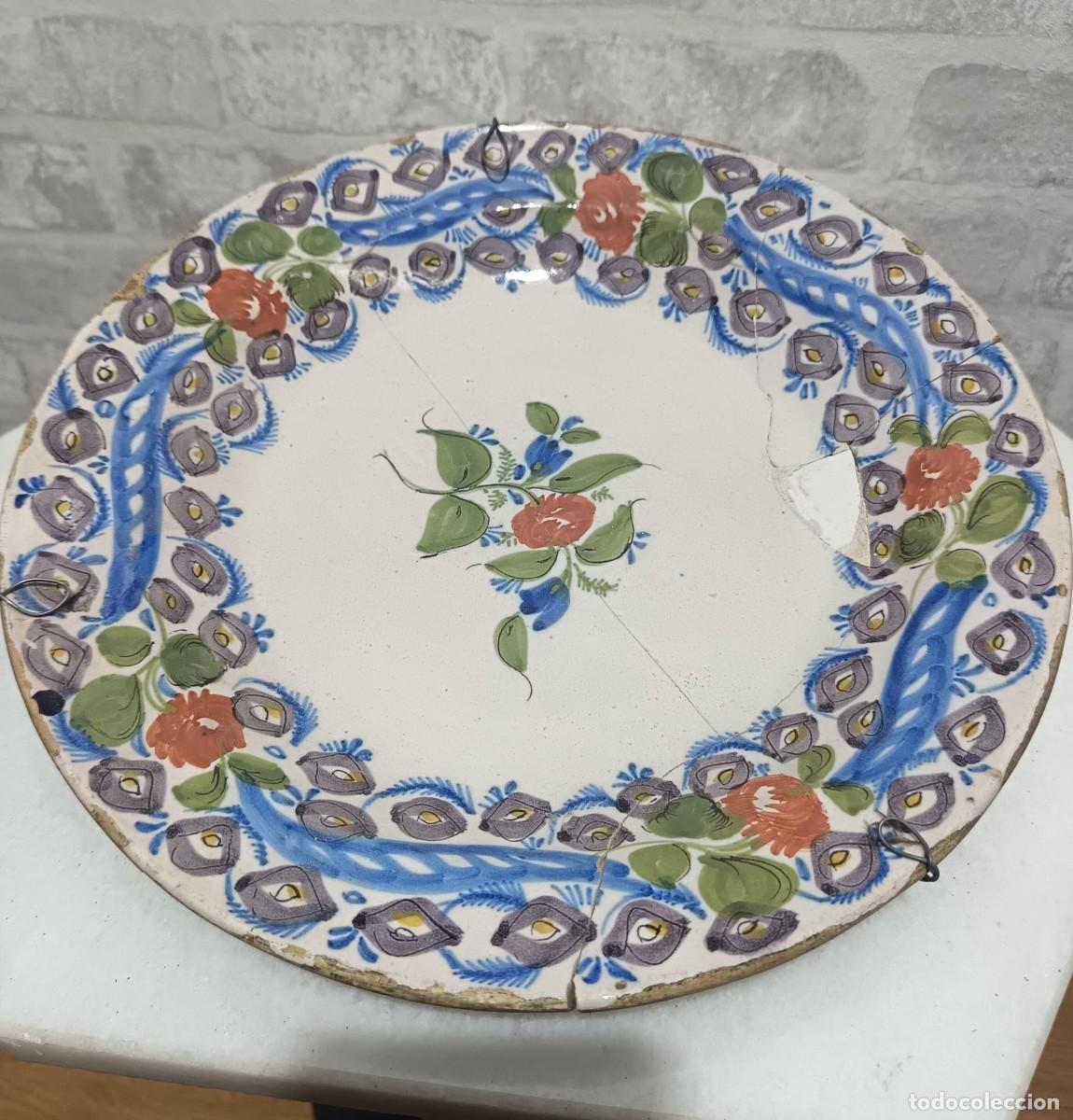 Antig&uuml;edades: PLATO ANTIGUO DE MANISES DE 30 CMS. DE DIAMETRO - Foto 1