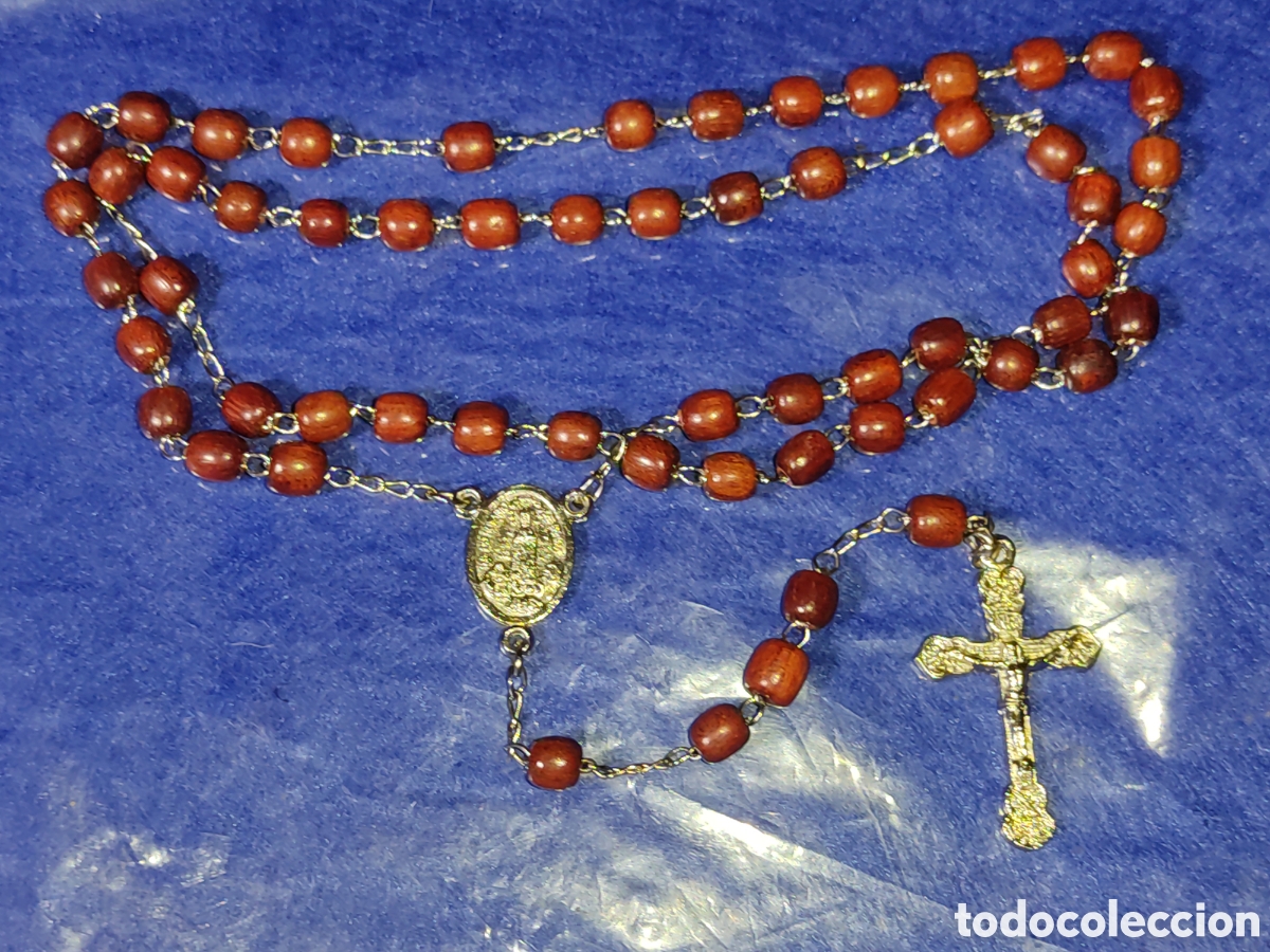 Antig&uuml;edades: Rosario de Fatima de madera. - Foto 2