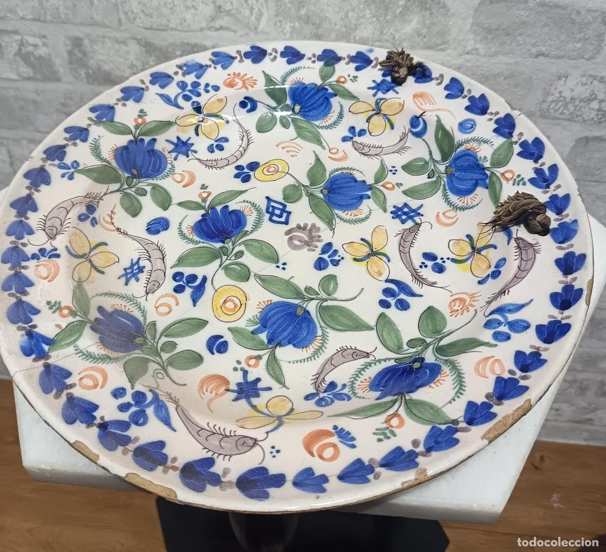 Antig&uuml;edades: PLATO ANTIGUO DE MANISES DE 34 CMS. DIAMETRO - Foto 1