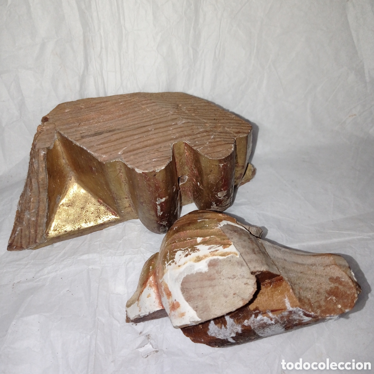 Antig&uuml;edades: TROZOS DE RETABLO ANTIGUO DORADOS - Foto 1