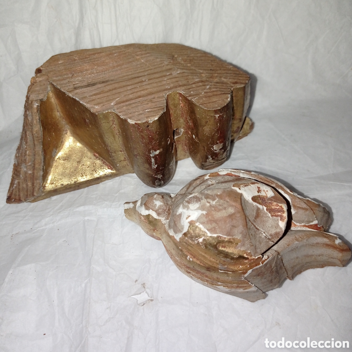 Antig&uuml;edades: TROZOS DE RETABLO ANTIGUO DORADOS - Foto 5