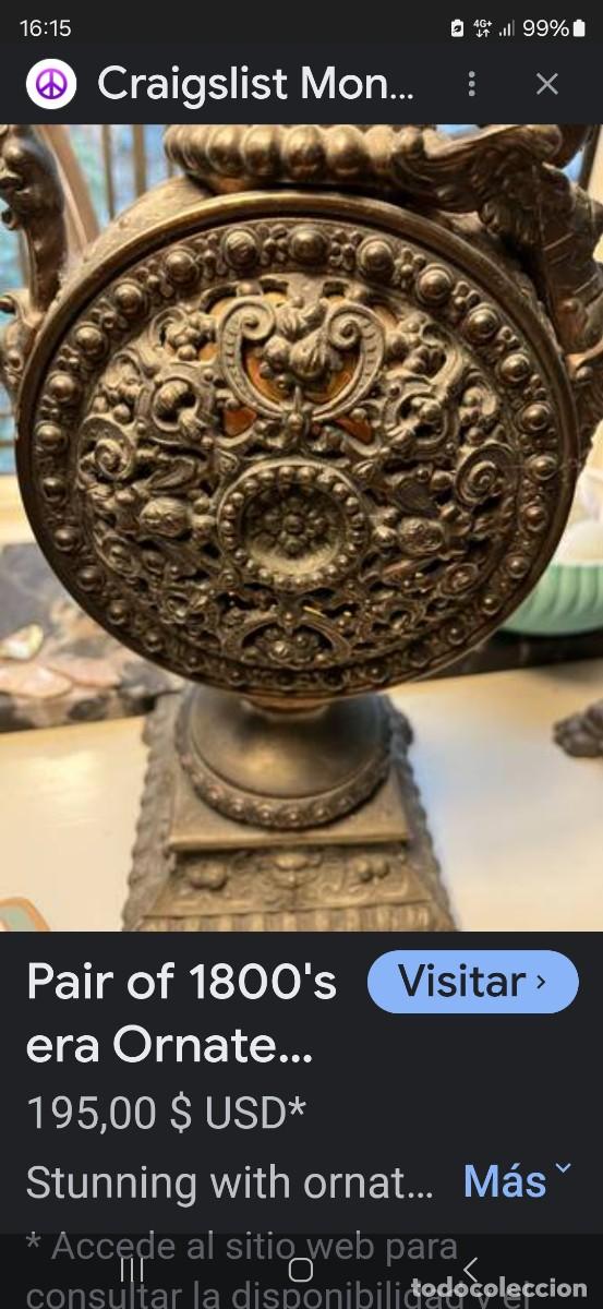Antig&uuml;edades: Precioso par de &aacute;nforas de 1800 - Foto 5