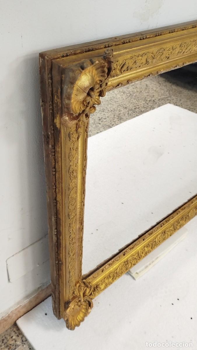 Antig&uuml;edades: ESPEJO FRANCES GRANDE RESCTANGULAR MADERA ESTUCO Y PAN DE ORO - Foto 2