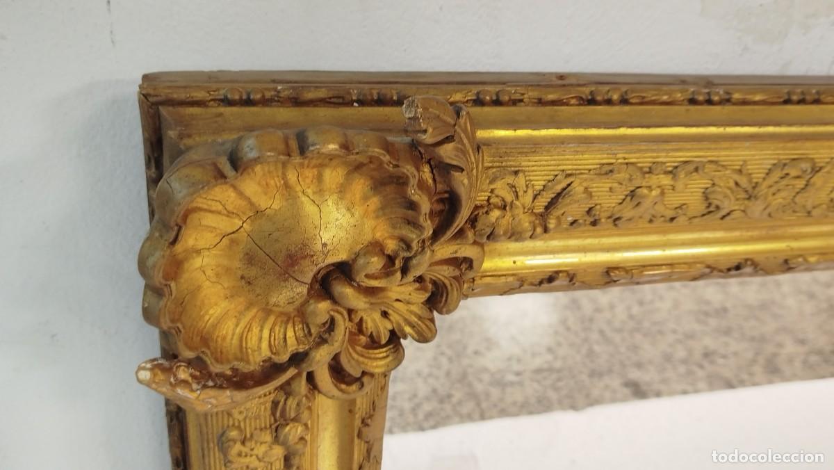 Antig&uuml;edades: ESPEJO FRANCES GRANDE RESCTANGULAR MADERA ESTUCO Y PAN DE ORO - Foto 3