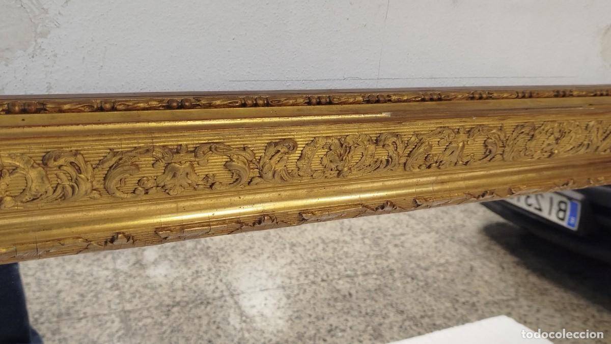 Antig&uuml;edades: ESPEJO FRANCES GRANDE RESCTANGULAR MADERA ESTUCO Y PAN DE ORO - Foto 4