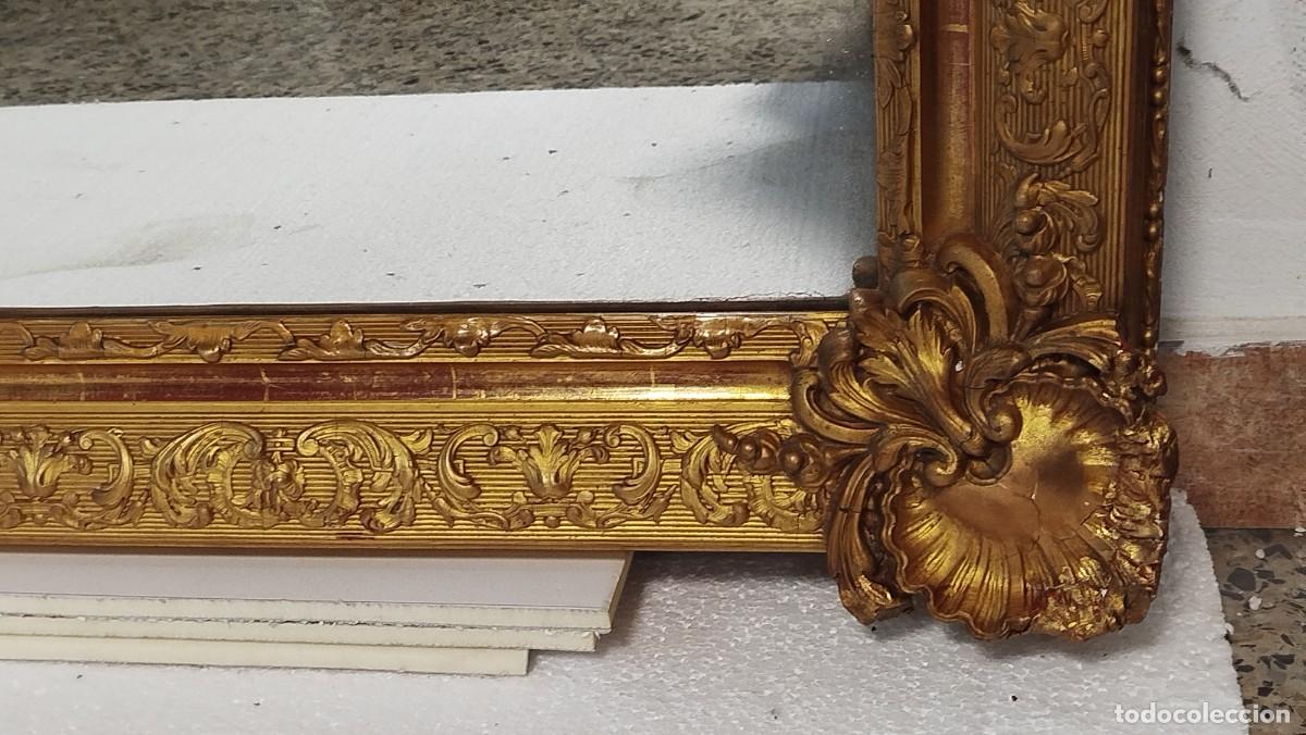 Antig&uuml;edades: ESPEJO FRANCES GRANDE RESCTANGULAR MADERA ESTUCO Y PAN DE ORO - Foto 8