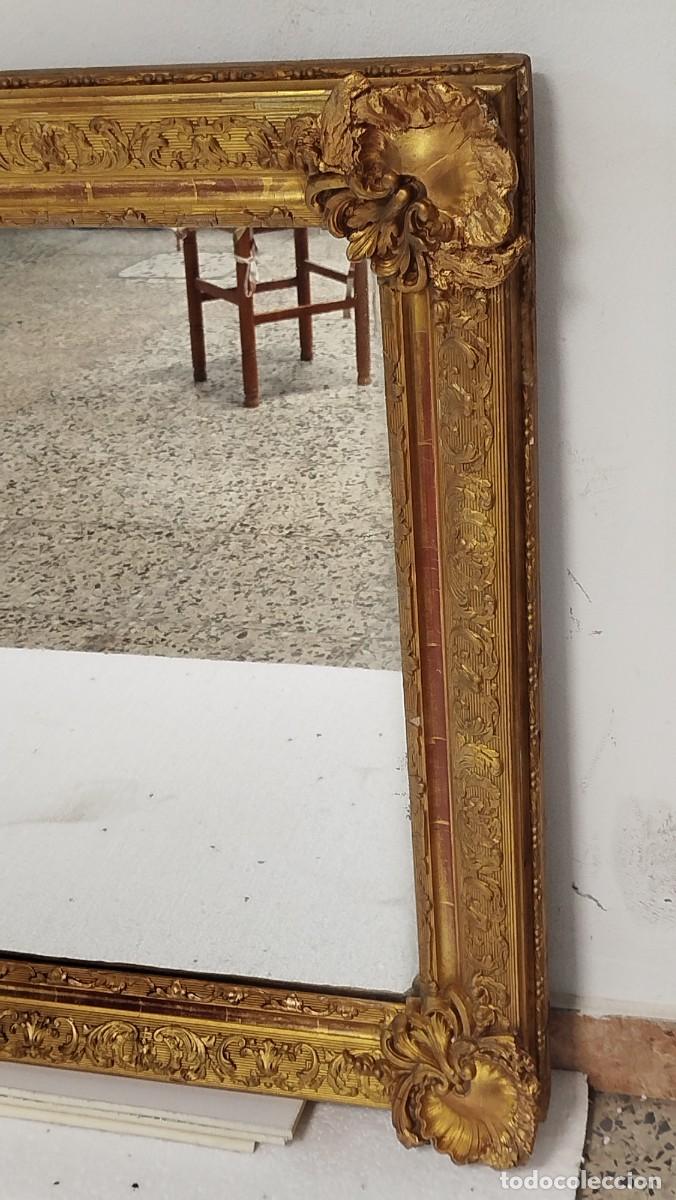 Antig&uuml;edades: ESPEJO FRANCES GRANDE RESCTANGULAR MADERA ESTUCO Y PAN DE ORO - Foto 12