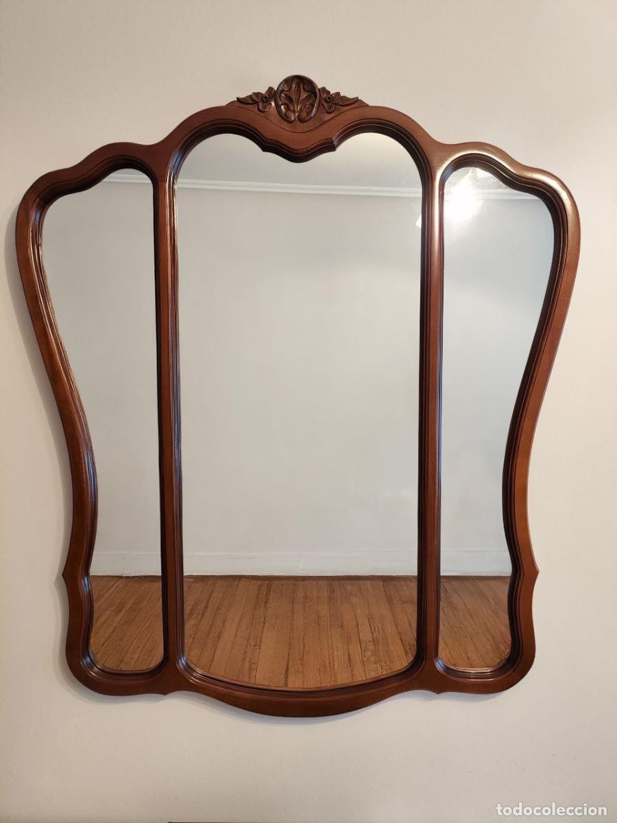 Antig&uuml;edades: Espejo de madera con relieve - Foto 1
