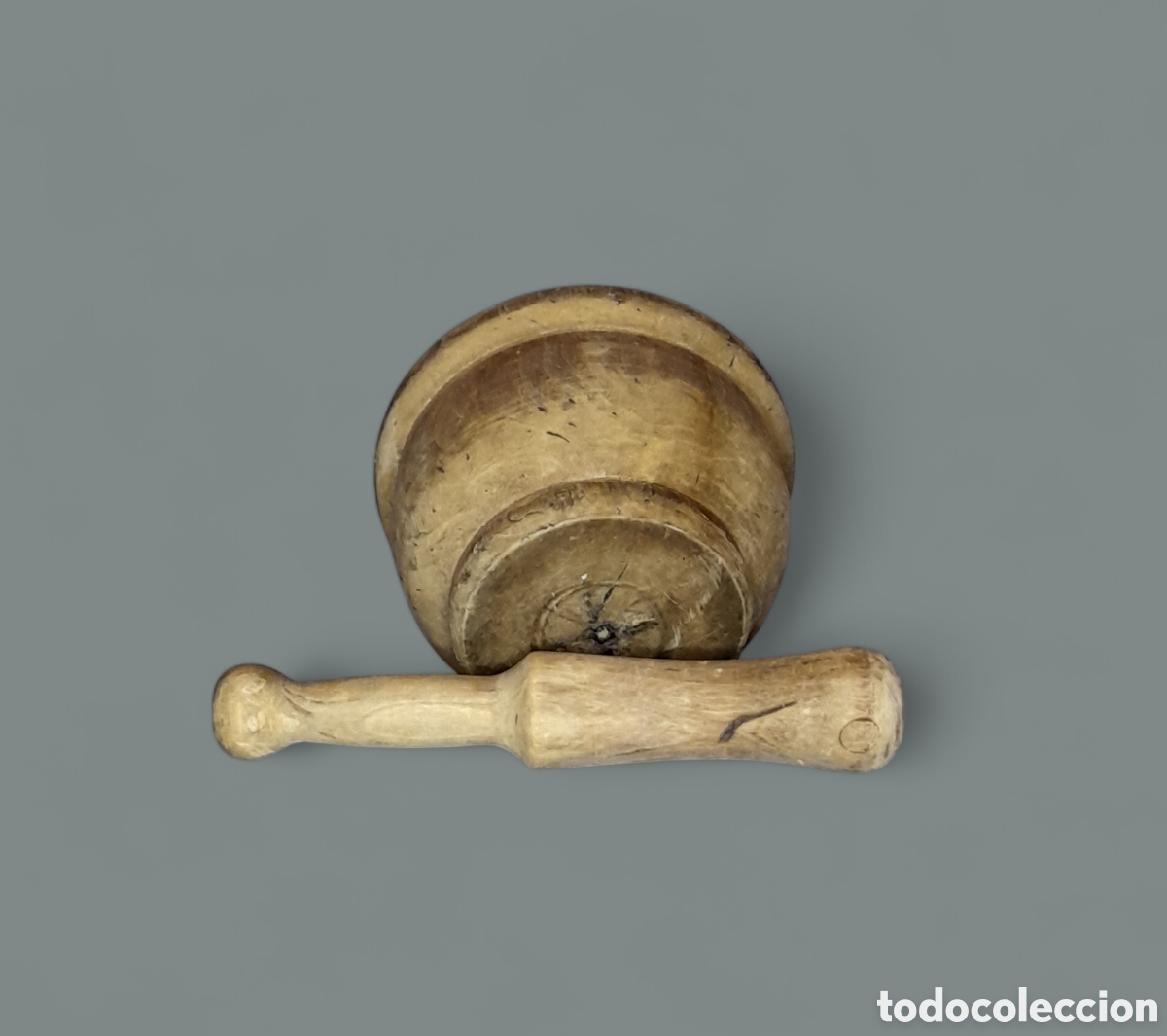 Antig&uuml;edades: Antiguo mortero de madera. - Foto 3