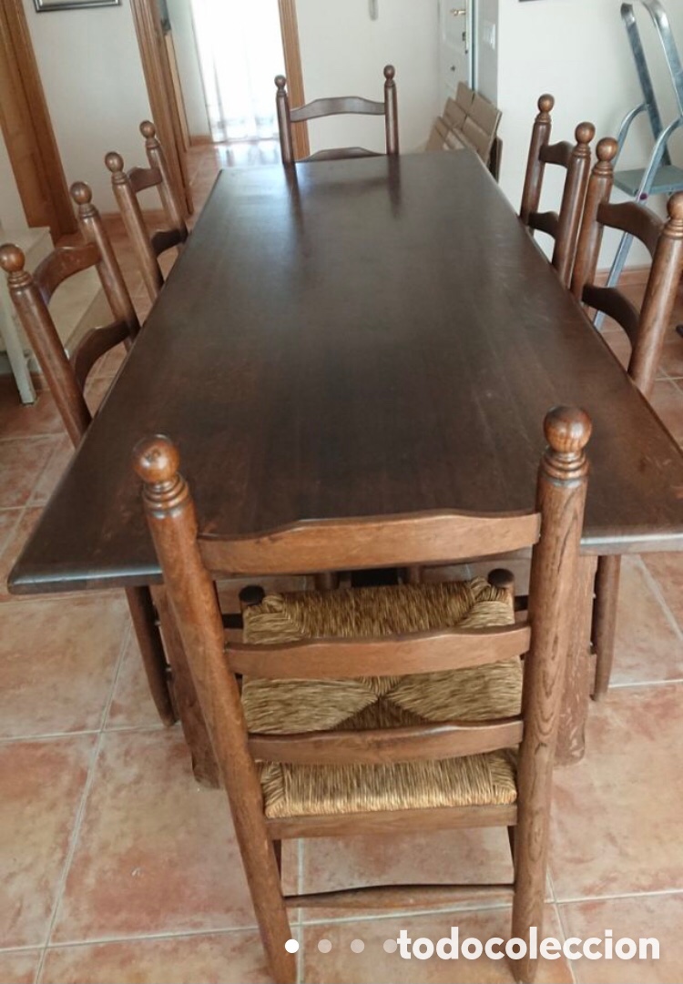 Antig&uuml;edades: Conjunto mesa y 6 sillas - Foto 3