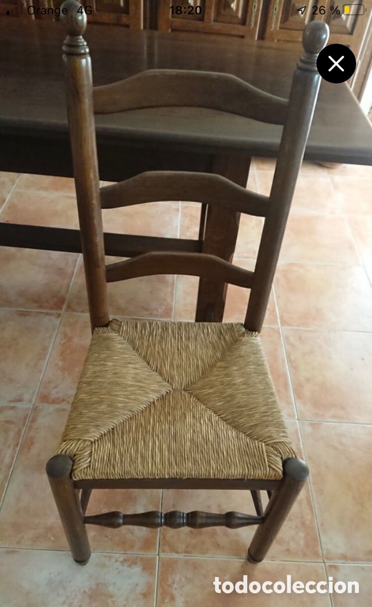 Antig&uuml;edades: Conjunto mesa y 6 sillas - Foto 4