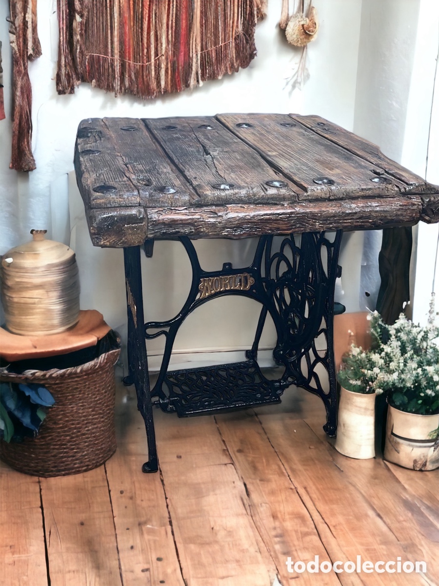 Antig&uuml;edades: Mesa m&aacute;quina de coser - Foto 2