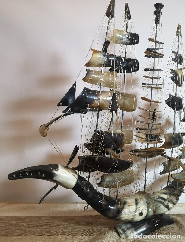 Antig&uuml;edades: Barco de Cuerno Tallado - Foto 6