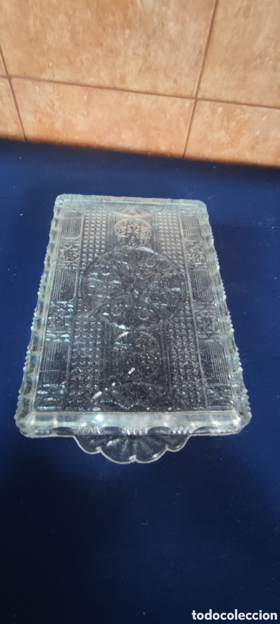 Antig&uuml;edades: Bandeja de cristal labrado - Foto 2