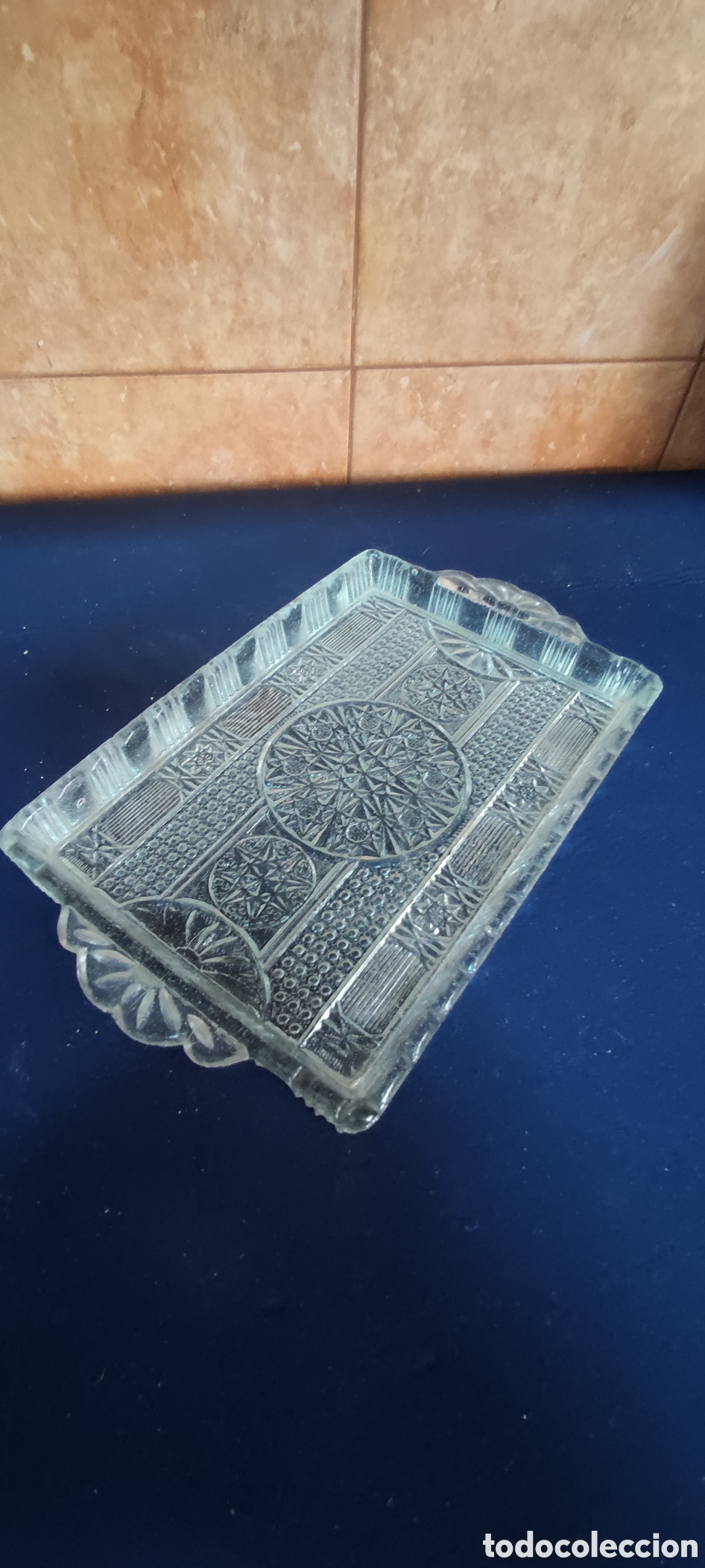 Antig&uuml;edades: Bandeja de cristal labrado - Foto 3