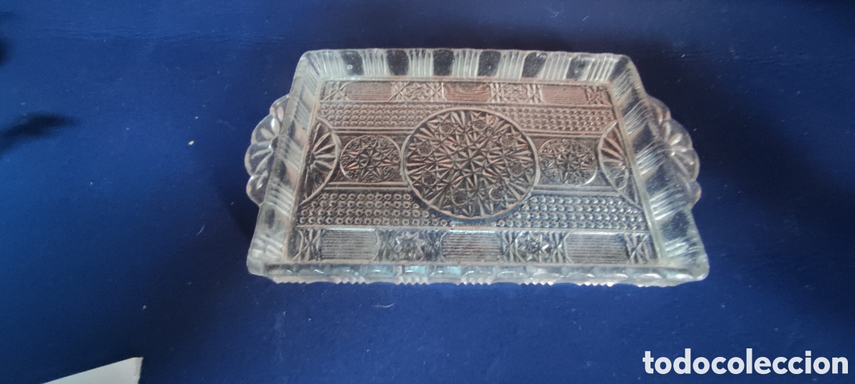 Antig&uuml;edades: Bandeja de cristal labrado - Foto 4