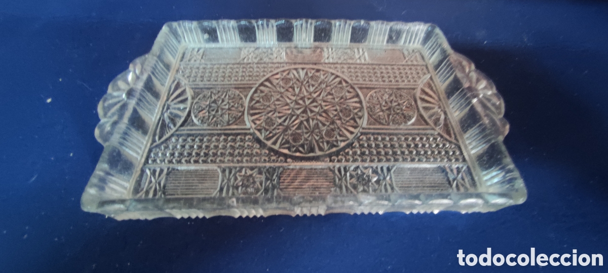 Antig&uuml;edades: Bandeja de cristal labrado - Foto 5
